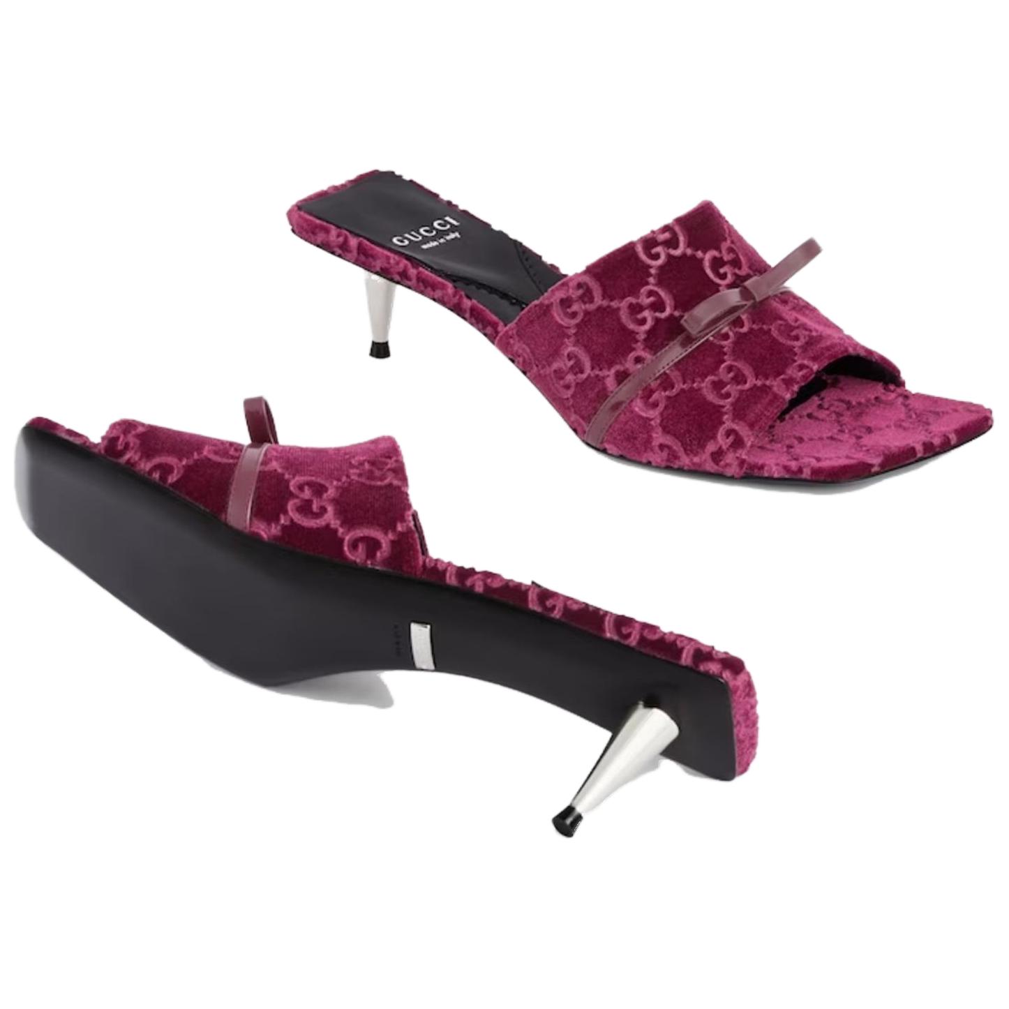 Purchase (W) Gucci Fluwelen Instappers ''Bordeaux'' 764182-FACNH-6112