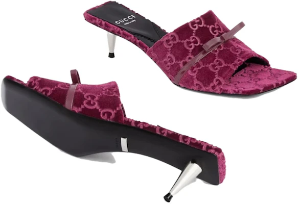 (W) Gucci Fluwelen Instappers ''Bordeaux'' 764182-FACNH-6112 Purchase (W) Gucci Fluwelen Instappers ''Bordeaux'' 764182-FACNH-6112