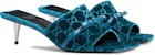 (W) Gucci Veludo Hujung Bulat Tumit Nipis Slide 'Biru' 764182-FACNH-4647