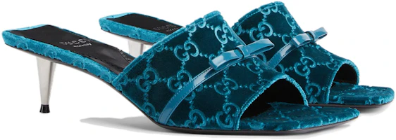 Lookbook (W) Gucci Tacón Fino Punta Redonda Terciopelo 'Azul' 764182-FACNH-4647