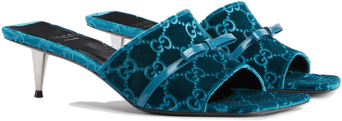 (W) Gucci Samt Runde Zehenspitze Dünner Absatz Sandale ''Blau'' 764182-FACNH-4647 Lookbook (W) Gucci Samt Runde Zehenspitze Dünner Absatz Sandale ''Blau'' 764182-FACNH-4647