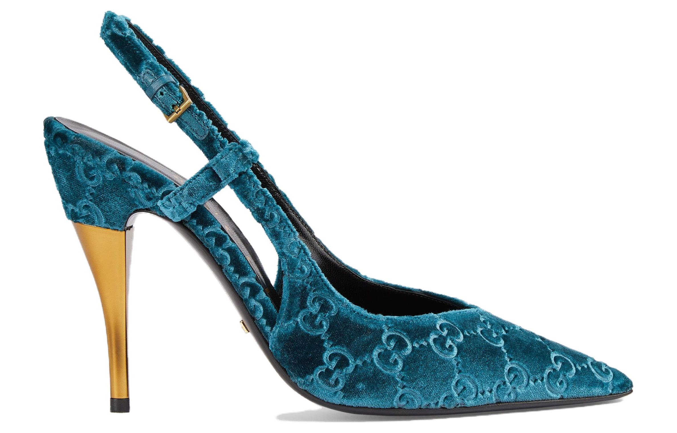 Order (W) Gucci Tacchi a Spillo in Velluto Blu 10.5cm ''Comfort Semplice'' 762383-FACMA-4641