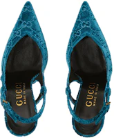 Shop (W) Gucci Velvet Simple Nyaman 10.5cm 'Sepatu Hak Stiletto Biru' 762383-FACMA-4641