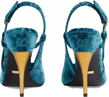 Purchase (W) Gucci Velvet Simple Nyaman 10.5cm 'Sepatu Hak Stiletto Biru' 762383-FACMA-4641