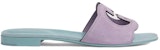 (W) Sandal Gelongsor Gucci Velvet 'Ungu-Biru' 694451C20005252