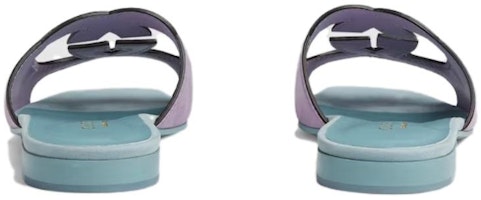 GUCCI古馳 絨面 露趾包腳 一字拖鞋 1cm 女款 紫藍色 Shop GUCCI古馳 絨面 露趾包腳 一字拖鞋 1cm 女款 紫藍色