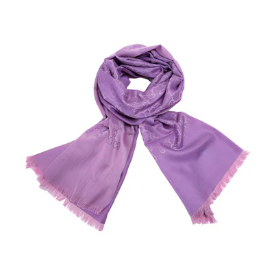 (Women) GUCCI Versatile Wool Knit Scarf in Light Purple 165903-3G646-5372