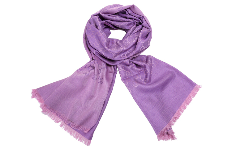 (Women) GUCCI Versatile Wool Knit Scarf in Light Purple 165903-3G646-5372 圖 2