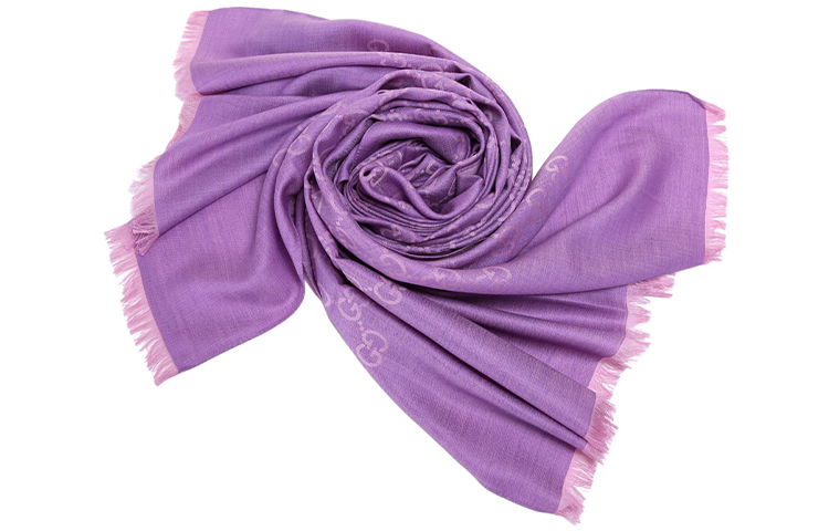 (Women) GUCCI Versatile Wool Knit Scarf in Light Purple 165903-3G646-5372 圖 3