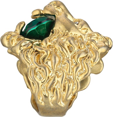 (W) 구찌 빈티지 메탈 여성용 크리스탈 라이언 헤드 반지. 675305-I6658-8520 Lookbook (W) 구찌 빈티지 메탈 여성용 크리스탈 라이언 헤드 반지. 675305-I6658-8520