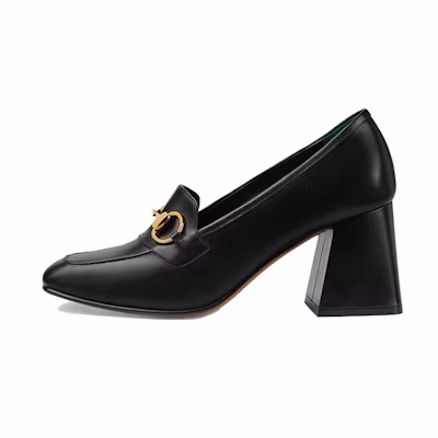 (W) Gucci Web Accent Leather Pumps 'Black'