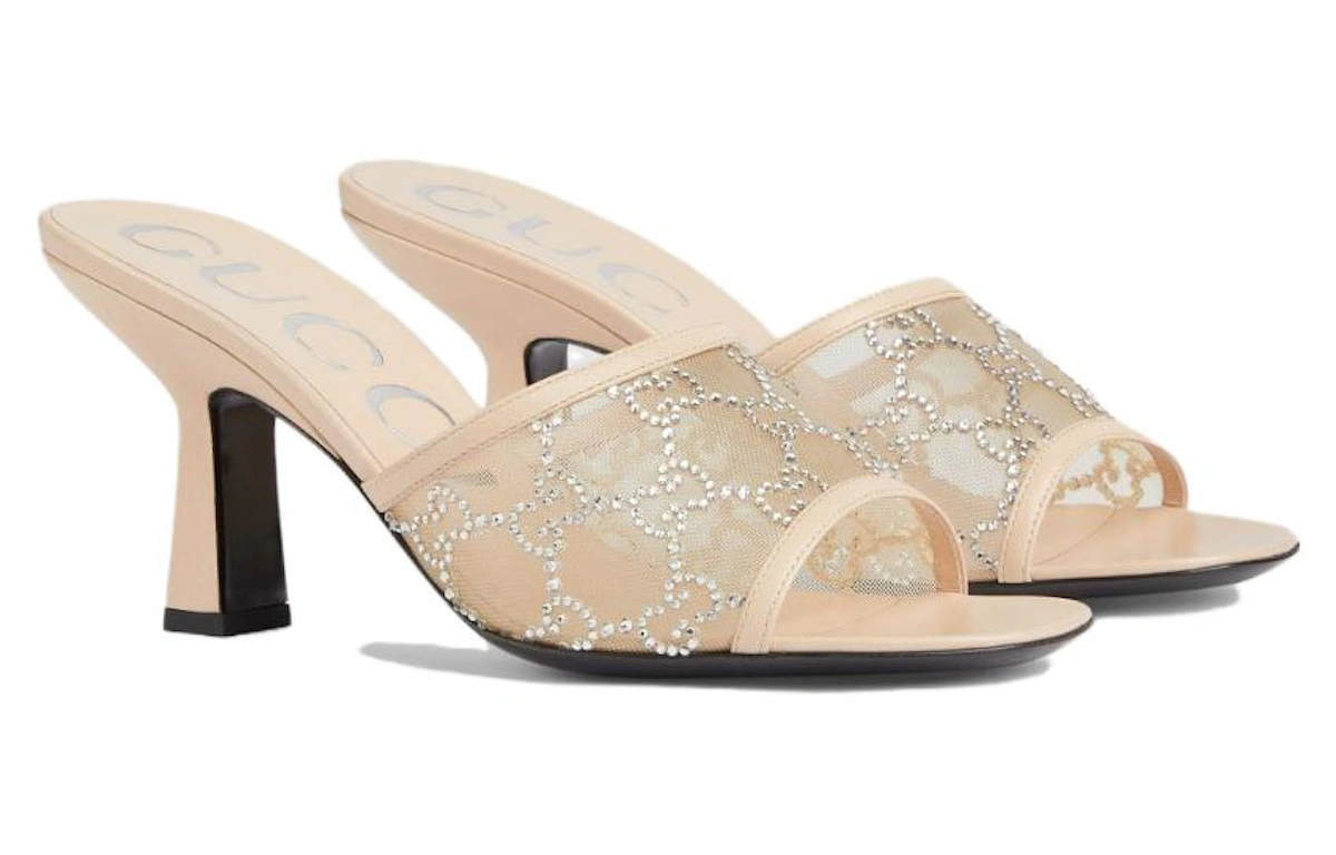 (Women) Gucci GG Mid-Heel Slide Sandal 'Rose Beige'