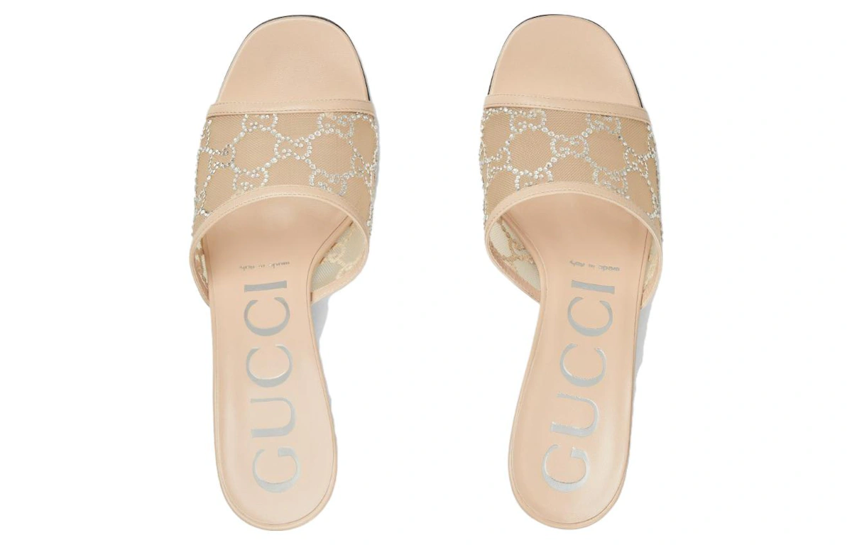 (Women) Gucci GG Mid-Heel Slide Sandal 'Rose Beige'