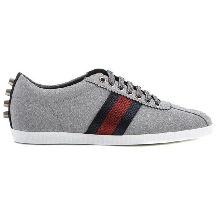 Order (W) Gucci Web Sneaker ''Glitter Studs'' Glitzer Nieten-Sneaker. 419544-KW040-8162