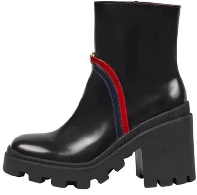 (W) Gucci Web Streep Leren Ritslaars ''Zwart'' 659693-DKSK0-1095 Buy (W) Gucci Web Streep Leren Ritslaars ''Zwart'' 659693-DKSK0-1095