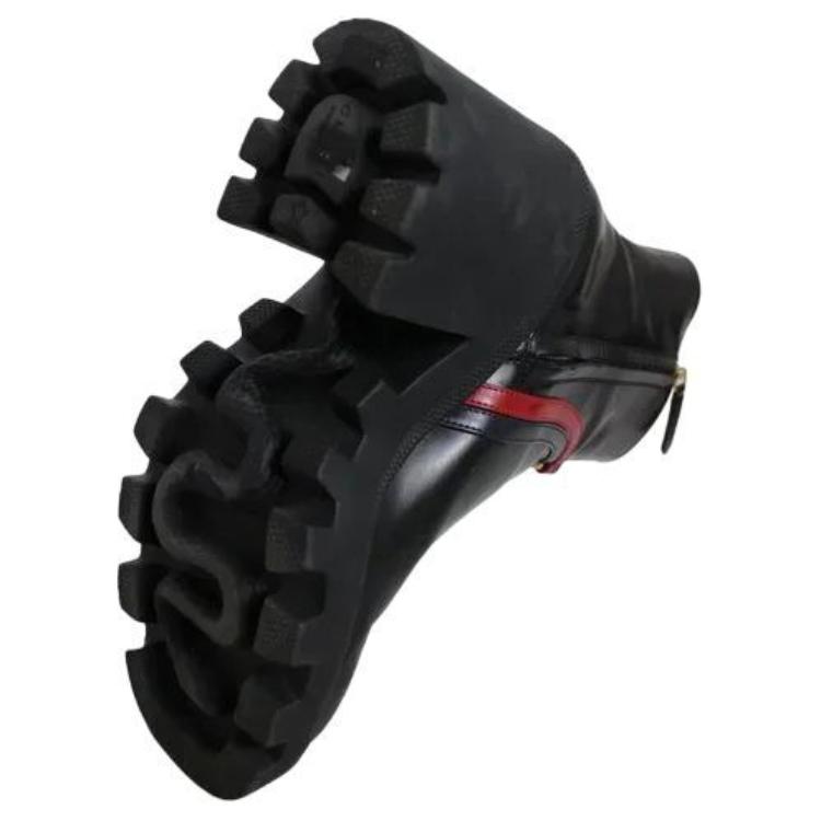 (W) Gucci Web Stripe Leather Zip Boot 'Black' 圖 7