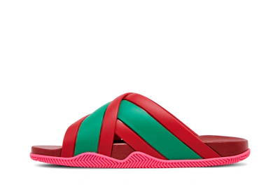 (Women) Gucci Web Stripe Slide Sandal 'Coral'