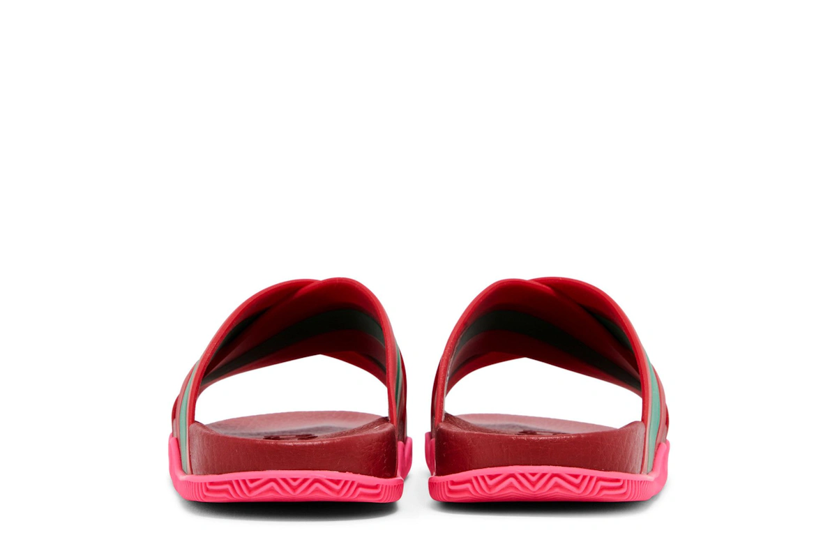 (Women) Gucci Web Stripe Slide Sandal 'Coral'