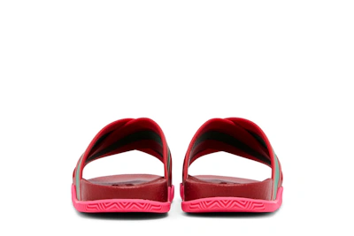 (Women) Gucci Web Stripe Slide Sandal 'Coral'