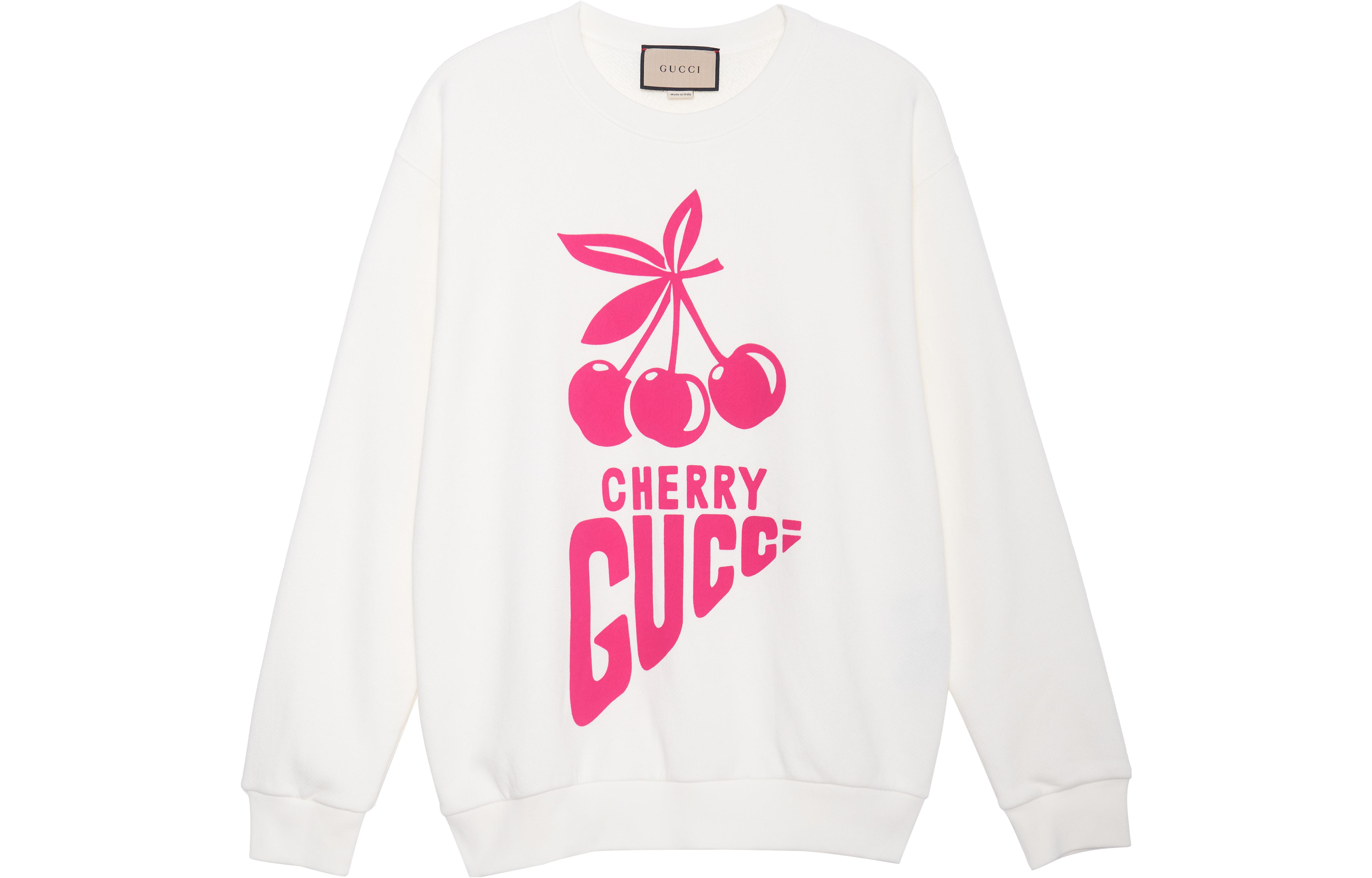 (Women) Gucci White Cherry Print Sweatshirt 617964-XJDZI-9209