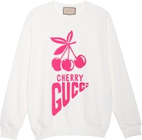 (Women) Gucci White Cherry Print Sweatshirt 617964-XJDZI-9209 (Women) Gucci White Cherry Print Sweatshirt 617964-XJDZI-9209