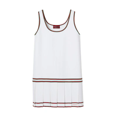 (Women) Gucci White Colorblock Fitted Crew Neck Tank Dress 786401-XKD2R-9288