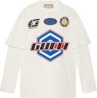 (Women) Gucci White Letter Print Crewneck Long Sleeve T-Shirt 775788-XJGCS-9088 (Women) Gucci White Letter Print Crewneck Long Sleeve T-Shirt 775788-XJGCS-9088