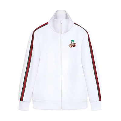 (Women) Gucci White Logo Embroidered Zip Neck Jacket 625025-XJCU-19280