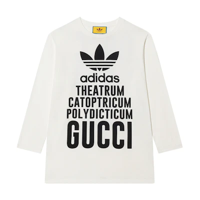 (Women) Gucci White Logo Print Crew Neck Long Sleeve T-Shirt 721393-XJEXL-9095