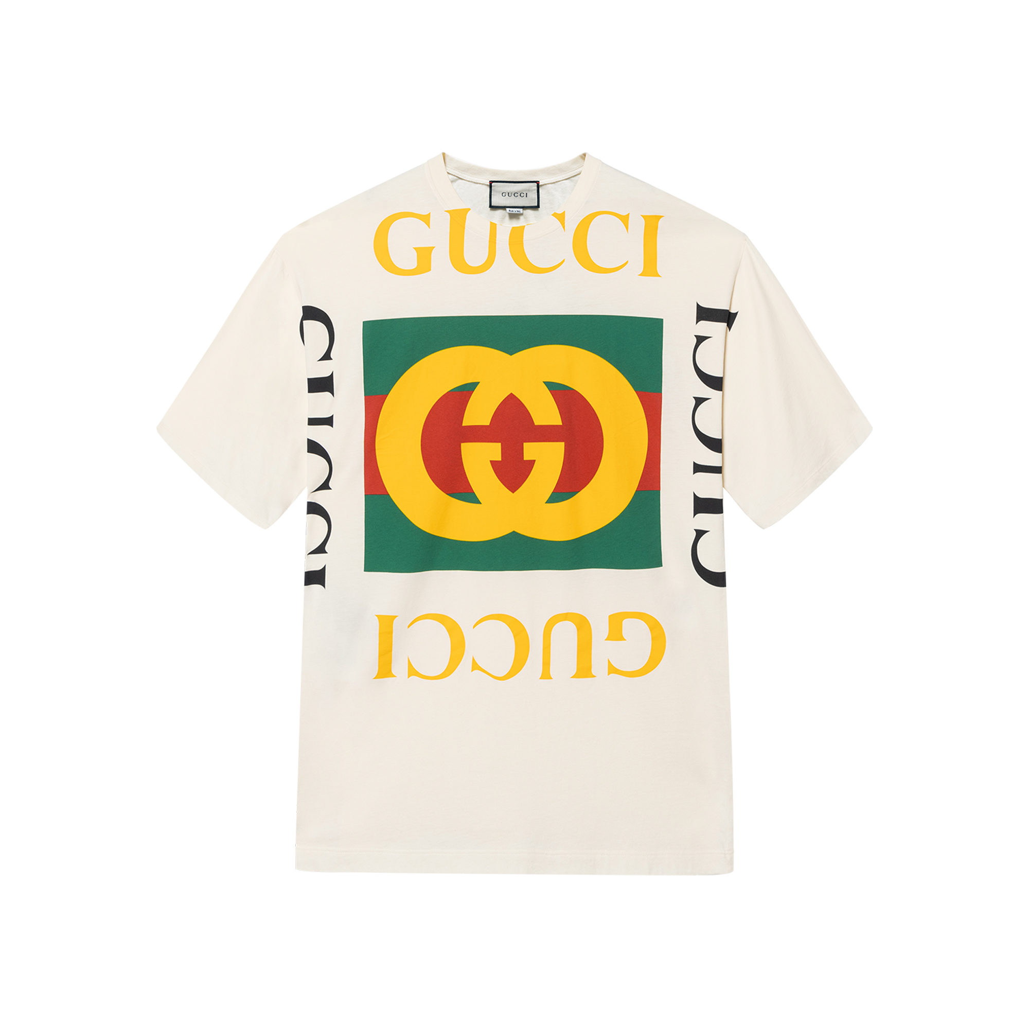 (Women) Gucci White Logo Print Crew Neck T-Shirt 539080-XJA9C-7136
