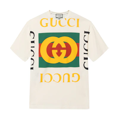 (Women) Gucci White Logo Print Crew Neck T-Shirt 539080-XJA9C-7136