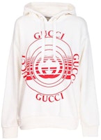 (Women) Gucci White Logo Print Hoodie 615061-XJCRR-9104 (Women) Gucci White Logo Print Hoodie 615061-XJCRR-9104