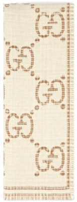 (Women) GUCCI White Logo Print Wool Scarf 7744193GAMQ Buy (Women) GUCCI White Logo Print Wool Scarf 7744193GAMQ