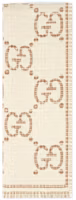 Order (W) GUCCI 白色標誌印花羊毛圍巾 7744193GAMQ
