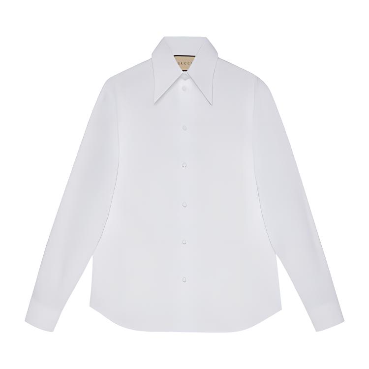 (Women) Gucci White Long Sleeve Sun Protection Shirt FW22 715840-ZAK76-9000