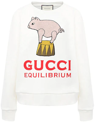 (W) Gucci Baju Putih Kartun Babi, Leher Bulat Lengan Panjang 623450-XJCRW-9095 Buy (W) Gucci Baju Putih Kartun Babi, Leher Bulat Lengan Panjang 623450-XJCRW-9095