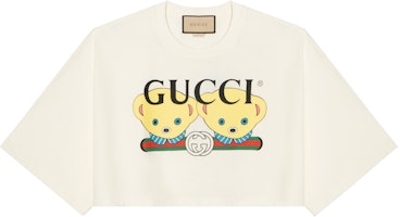 (Women) Gucci White Teddy Print Short Sleeve Relaxed Fit T-Shirt 753289-XJFTS-9095 (Women) Gucci White Teddy Print Short Sleeve Relaxed Fit T-Shirt 753289-XJFTS-9095