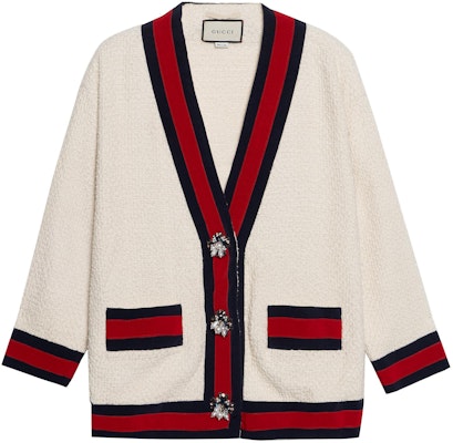 (W) Gucci 白色粗花呢外套搭配對比網紋飾邊 469657-ZID86-9401 Buy (W) Gucci 白色粗花呢外套搭配對比網紋飾邊 469657-ZID86-9401