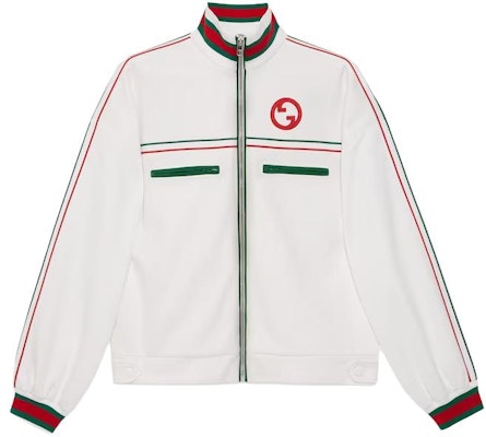 (Women) Gucci White Zip-Up Logo Print Jacket 747058-XJFVJ-9088 Buy (Women) Gucci White Zip-Up Logo Print Jacket 747058-XJFVJ-9088