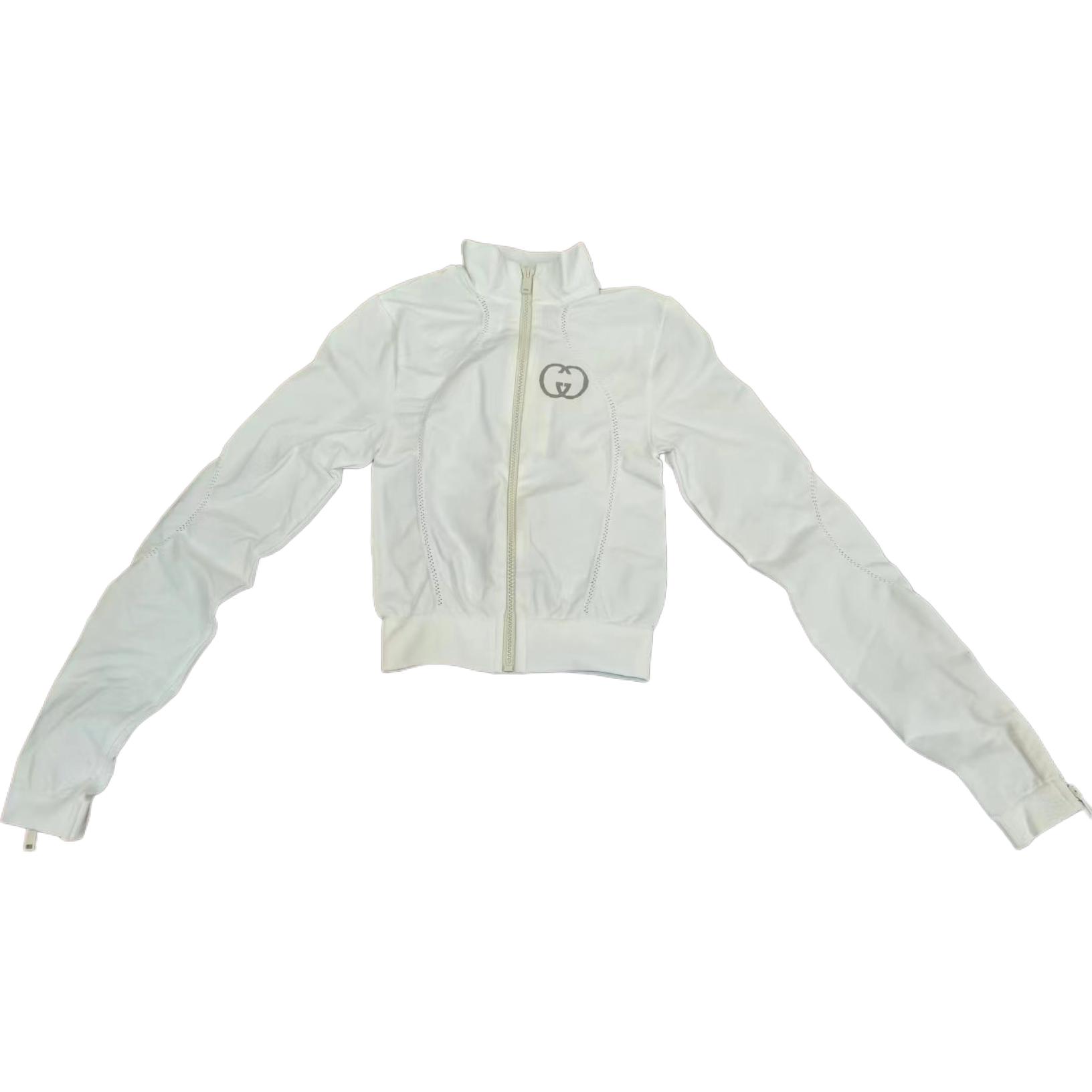 (Women) Gucci White Zip-Up Long Sleeve Logo Jacket 716747-XJETV-9164
