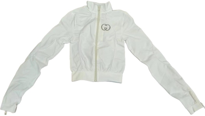 (Women) Gucci White Zip-Up Long Sleeve Logo Jacket 716747-XJETV-9164 Buy (Women) Gucci White Zip-Up Long Sleeve Logo Jacket 716747-XJETV-9164