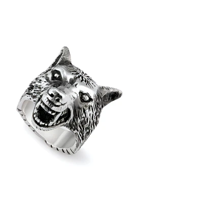 (Women) GUCCI Wolf Head 925 Silver Ring for Women - Silver. YBC476900001