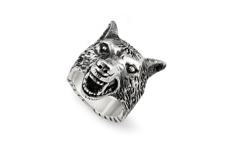 Order (W) 구찌 울프 헤드 925 실버 링 여성용 - 실버. YBC476900001