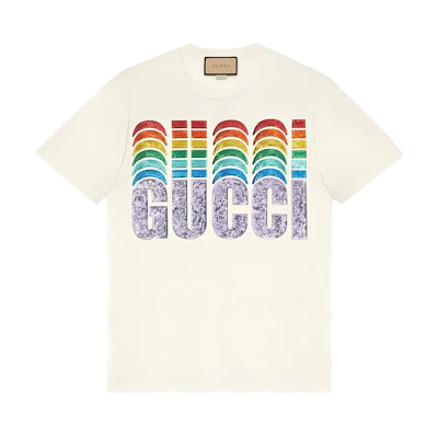 (Women) Gucci Women’s Beige SS23 Letter Print Crew Neck T-Shirt 717422-XJEVP-9088