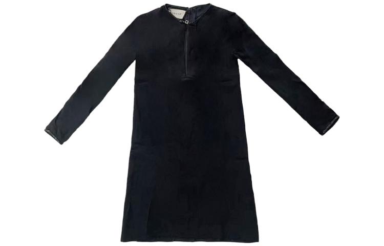 (Women) Gucci Women’s Black Solid Color Long-Sleeve Midi Dress 623423-XJCI8-1000