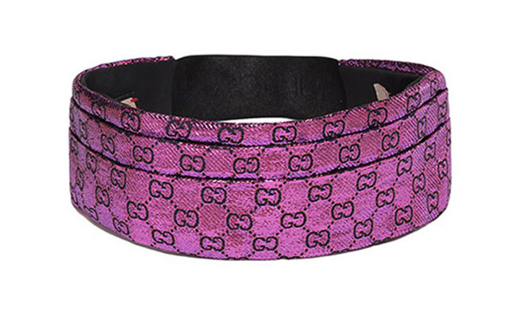 (Women) GUCCI Women’s Double G Jacquard Headband Pink/Black. 7036723GAHD5600
