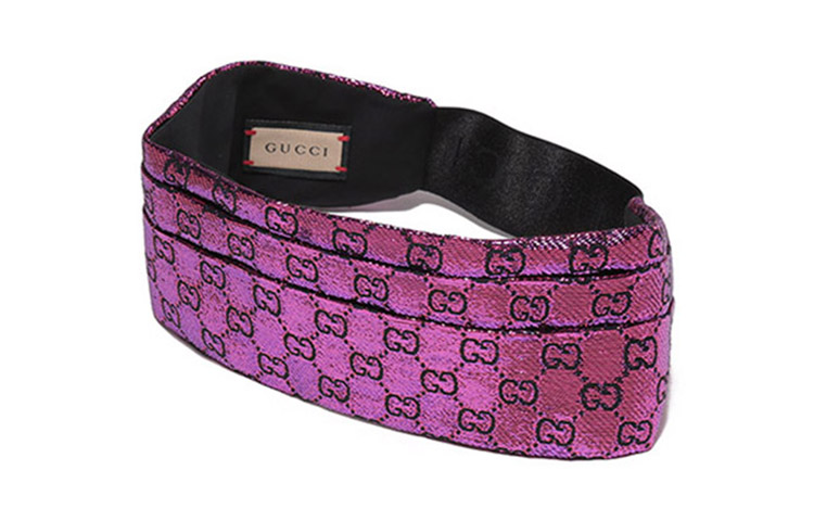 Lookbook (Women) GUCCI Women’s Double G Jacquard Headband Pink/Black. 7036723GAHD5600