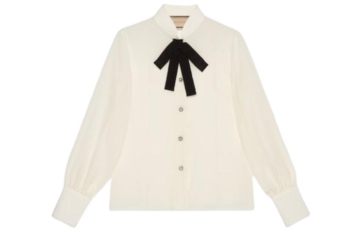 Buy (W) 古驰女士象牙白真丝长袖衬衫 771808-ZAAOG-9136