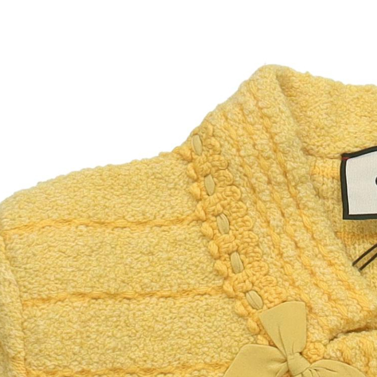 (Women) GUCCI Women’s Yellow Solid Color Knit Cardigan Long Sleeve SS23 Casual Wear 598738-XKA4Z-7122 圖 3