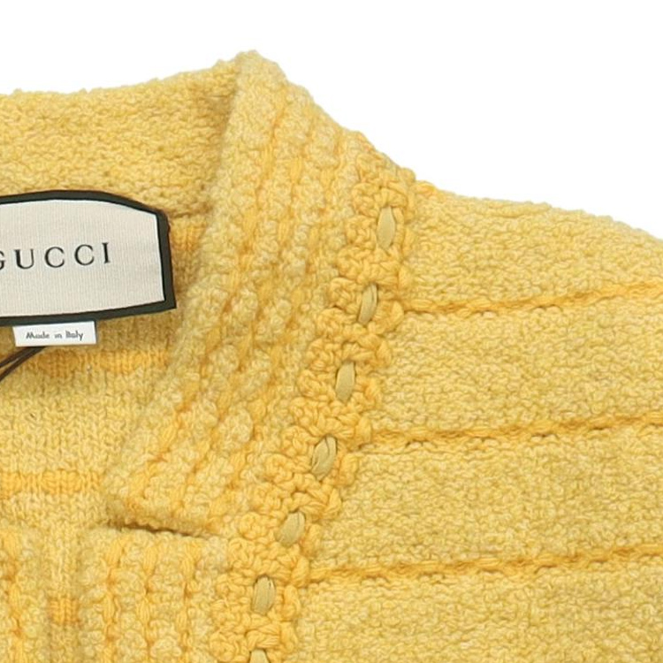 (Women) GUCCI Women’s Yellow Solid Color Knit Cardigan Long Sleeve SS23 Casual Wear 598738-XKA4Z-7122 圖 4